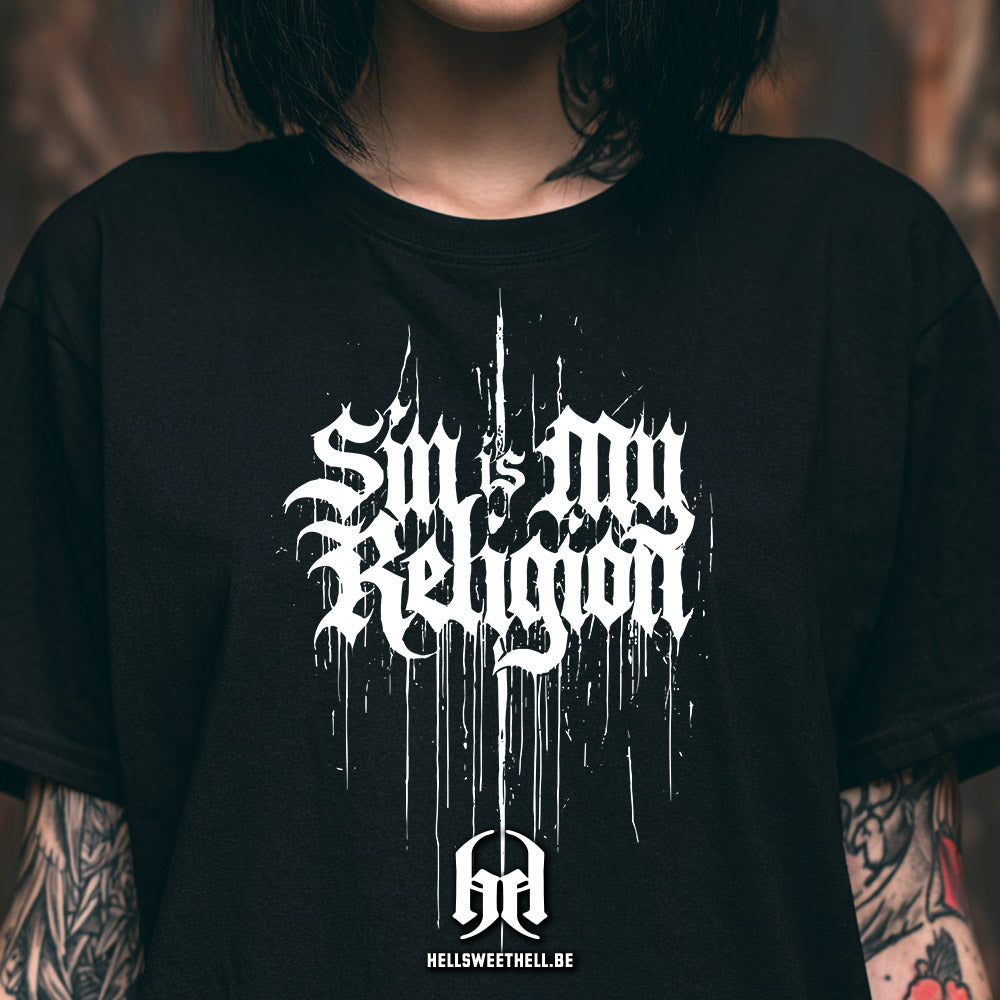 Sin Is My Religion & Typographie Metal - T-shirt unisexe
