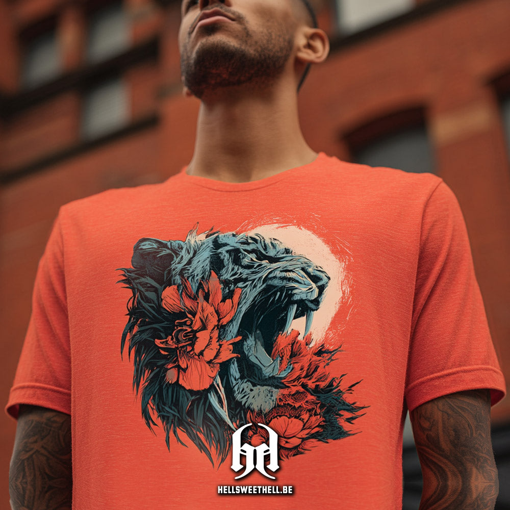 Tigre Dents de Sabre Floral - T-shirt unisexe