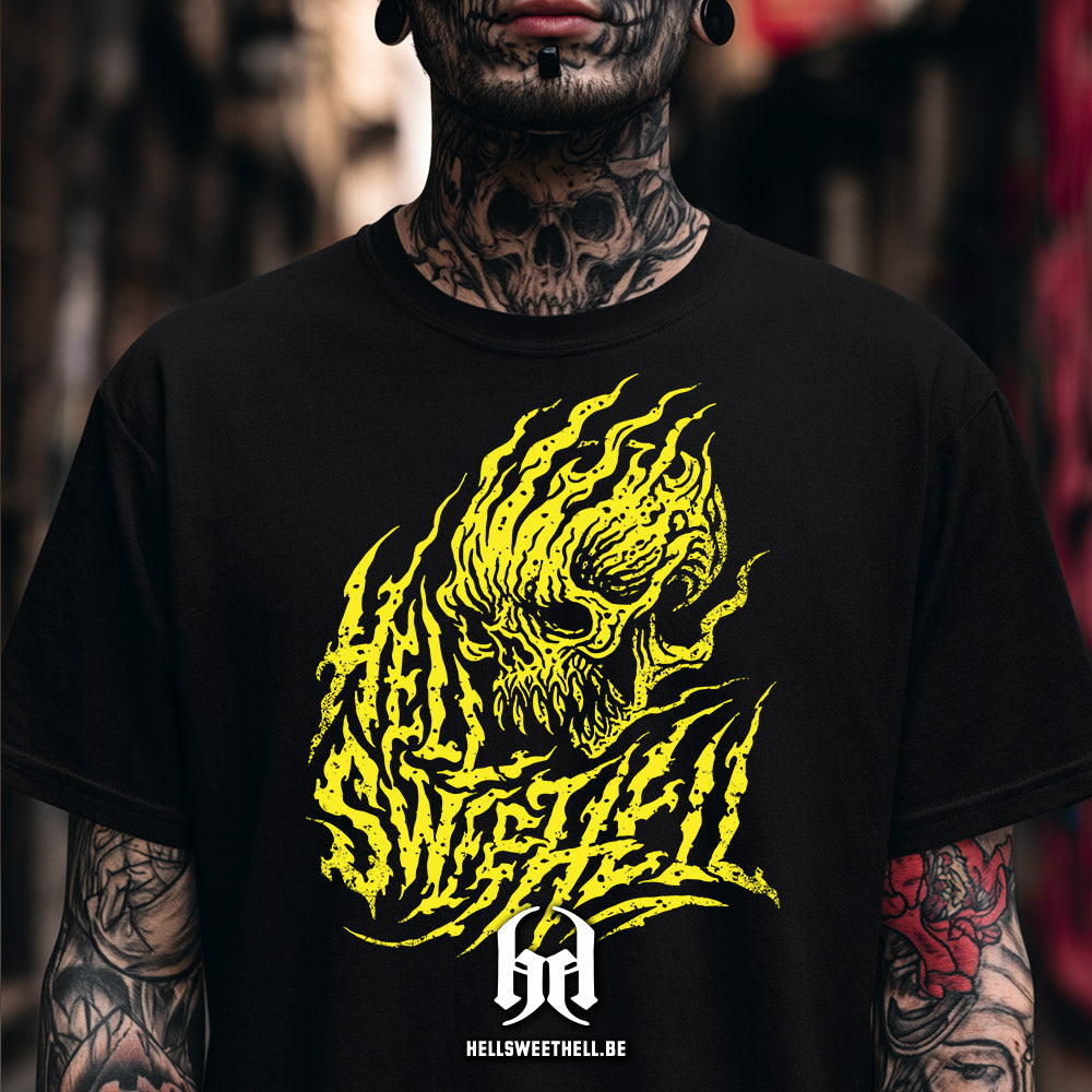 Vlammende Schedel "Hell Sweet Hell" Thrash Vibes - Unisex T-shirt